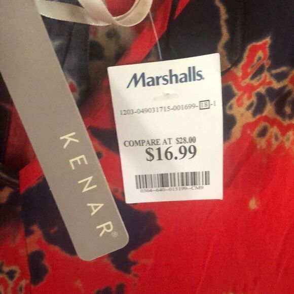 NWT Kemar red And black tie dye Sleeveless rayon blouse ￼￼ Marshals size L￼ - Picture 2 of 4